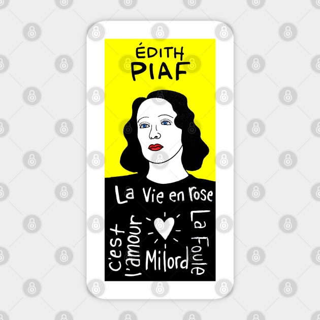 Edith Piaf pop folk art Sticker by krusefolkart